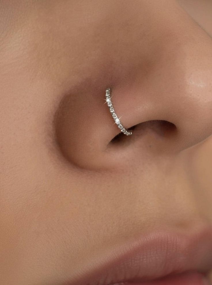 Thin Silver Nose Ring Clicker